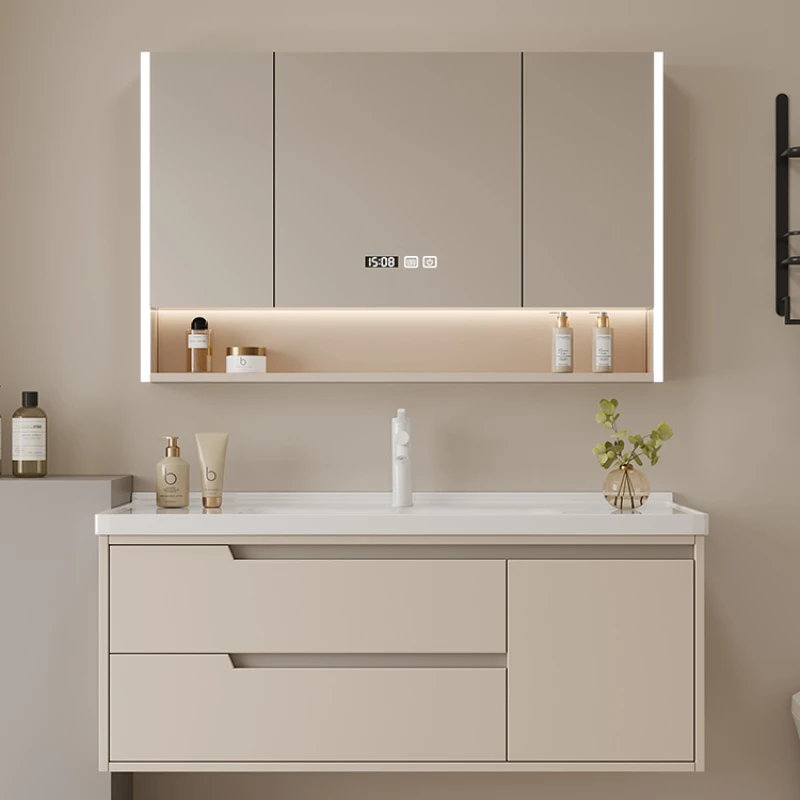 

Modern Bathroom Cabinets Simple Mirror Dressers Shower Organizer Cabinet Vanity Armario De Banheiro Com Espelho Furniture TD50BC