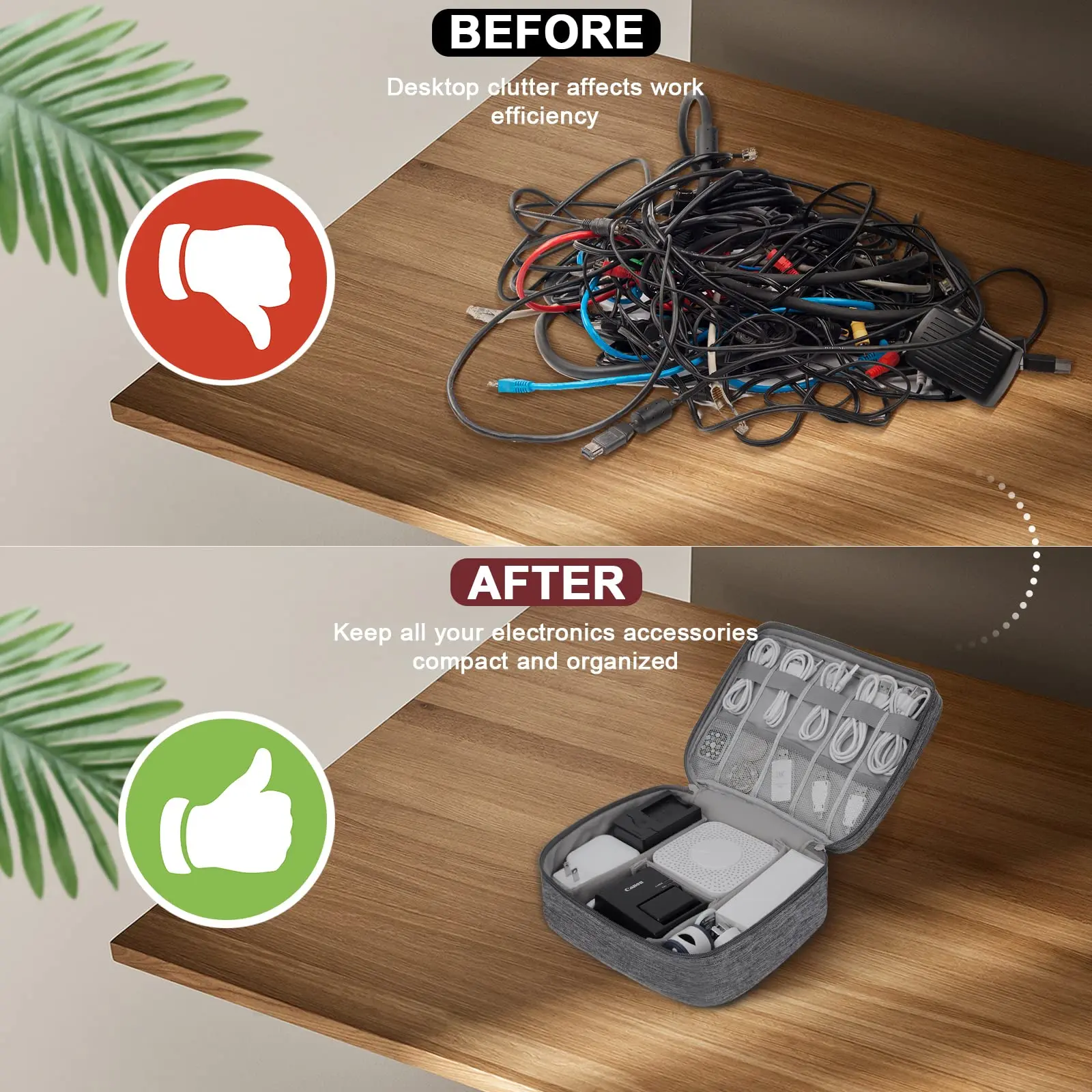 Electronic Organizer Travel Universal Cable Organizer Electronics Accessories Bag for Cable, Charger, Phone, USB, SD Card