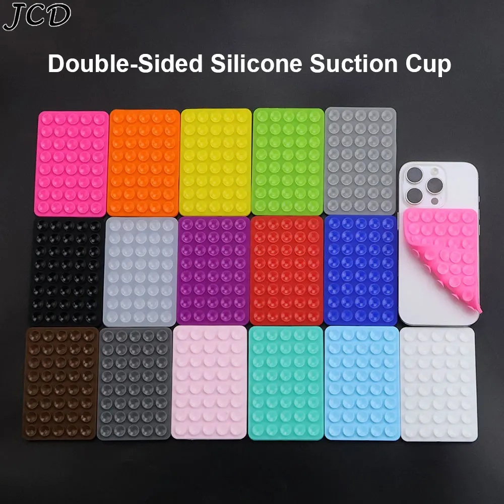 JCD 1piece Double Side Silicone Suction Pad For Mobile Phone Fixture Suction Cup Backed Adhesive Rubber Sucker Pad Fixed Pad