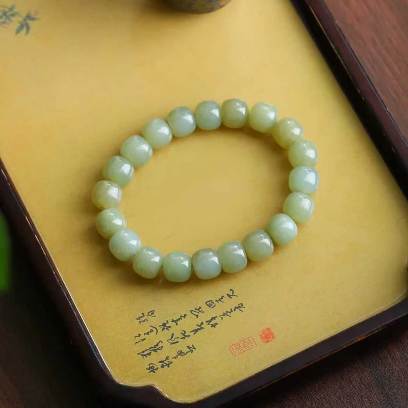 

Натуральный браслет из нефритовых бусин Hotan Qemuo Blue Old Material для женщин