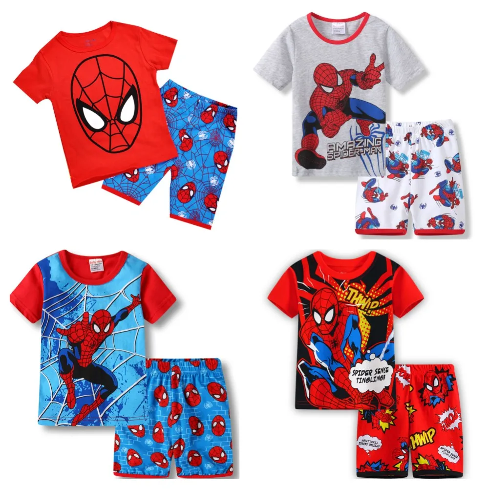 2pcs/set New Kids Pyjamas Cartoon Boys Girl Children Sleepwear Baby Set Girls Short sleeved Pijamas Boy Cotton Nightwear Clothes