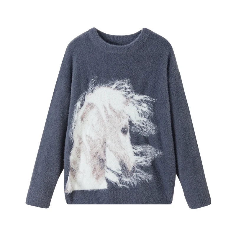 Casual Trendy O-Neck Luxury Men Sweater Print Polyamide Pullovers Winter Quality Smooth Comfortable Streetwear Sueters De Hombre