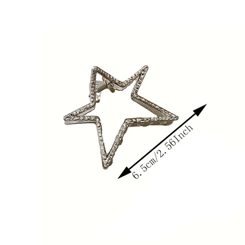 y2k five-pointed star metal grab clip Europe and the United States wind temperament grab clip female hair clip