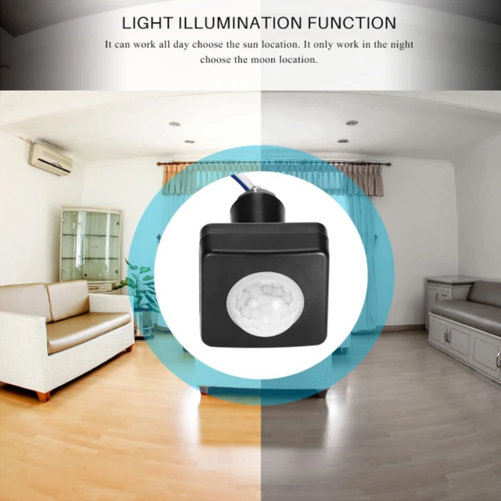 220V Mini Human Body Infrared Sensor Infrared Body Sensor Switch LED Flood Light PIR Motion Sensor Adjustable Black