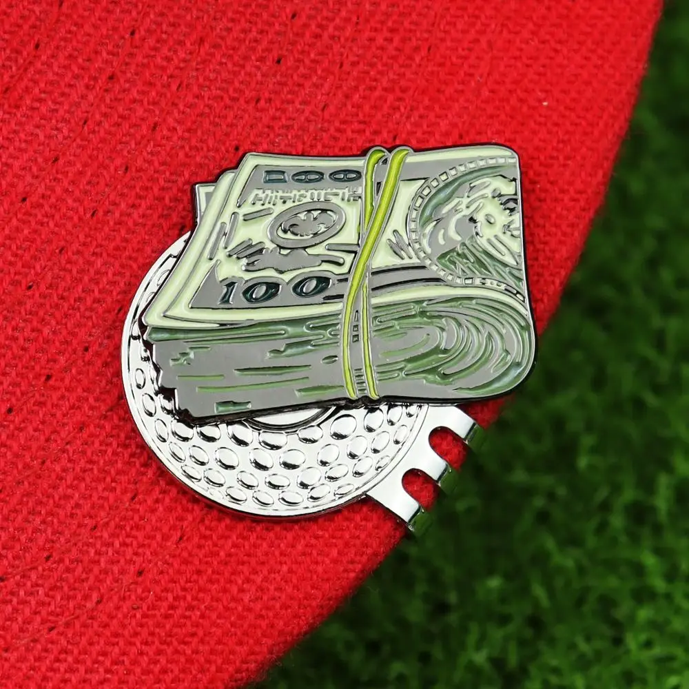 Clip de chapeau marqueur de balle magnétique Kirsite facile à enlever Clip de chapeau magnétique Dollar Unique Dollar américain Clip de chapeau de Golf ceinture de Golf