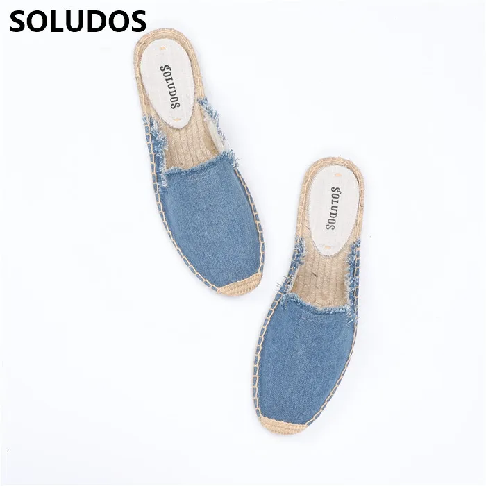 SOLUDOS Garden Slippers Bottom Versatile White Shoes New Grass Weaving Fisherman Shoes Board Shoes Casual Shoes Women's Drag