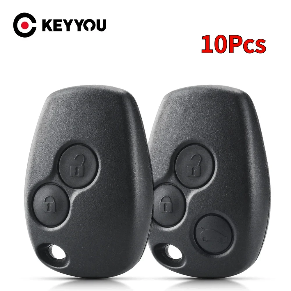 KEYYOU 10 ชิ้น 2/3 ปุ่ม Remote Key Shell ไม่มีใบมีดสําหรับ Renault Espace Laguna Duster Logan DACIA Sandero Clio Kangoo Nissan