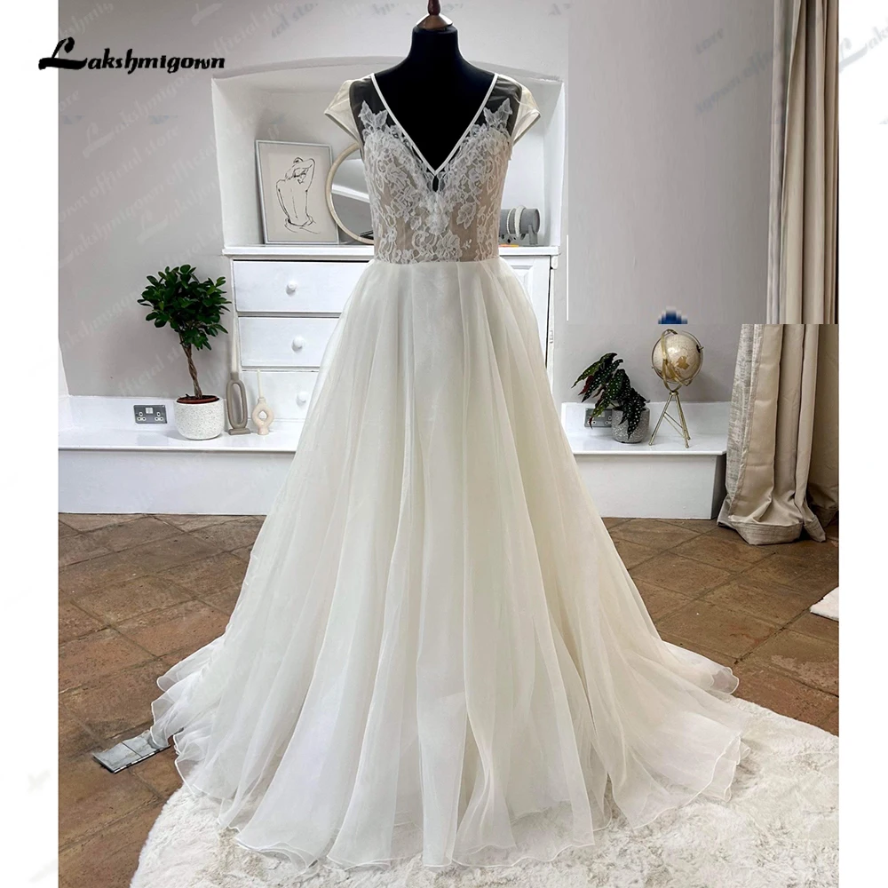 Lakshmigown Brautkleid Summer V Neck Lace Bodice Wedding Dress for Women 2025 Chic Bridal Gown Custom Made abito da spos