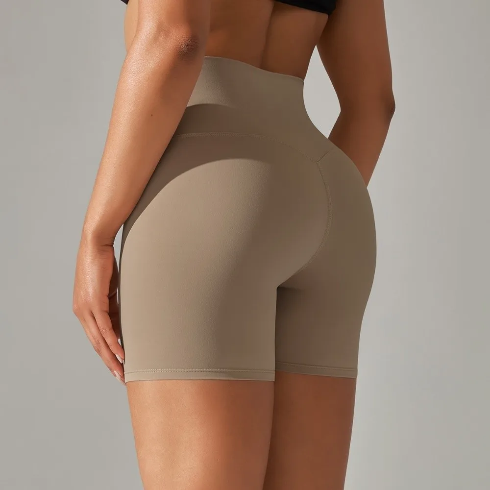 

High Elastic Yoga Shorts Quick-Dry Butt-Lifting Design Sports Shorts Compression Fit Sweat Absorption Running Shorts