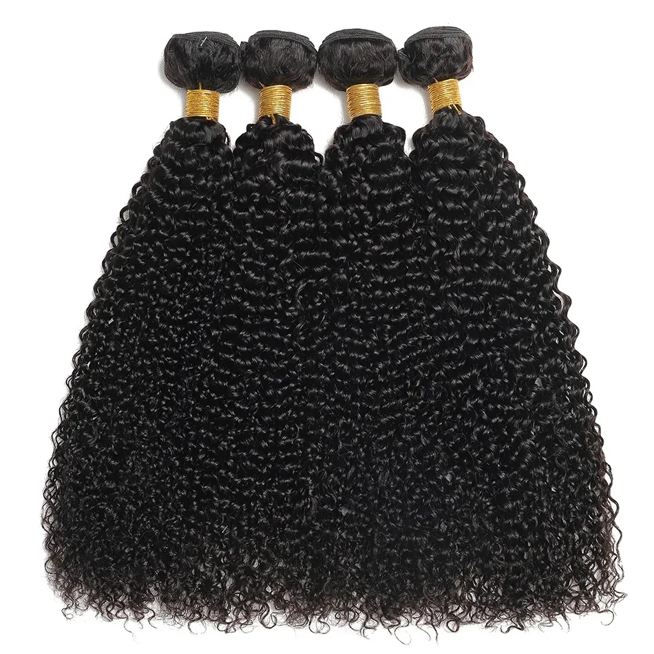 Afro Kinky Curly Bundles 12A Brazilian Human Hair Weave 1/3/4PCS Jerry Kinky Curly Hair 100g/pc Virgin Hair Extensions Natural