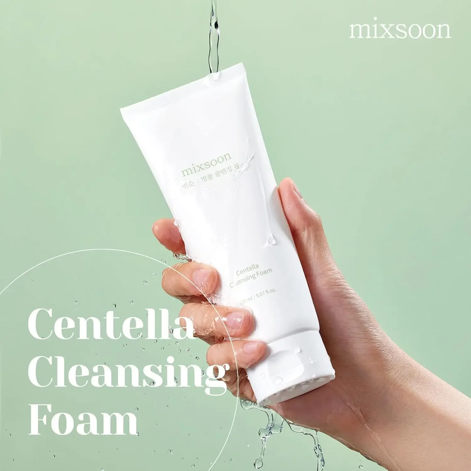 mixsoon Centella Cleansing Foam 5.07 fl oz/ 150ml,Low pH cleansing foam for soothing and moisturization