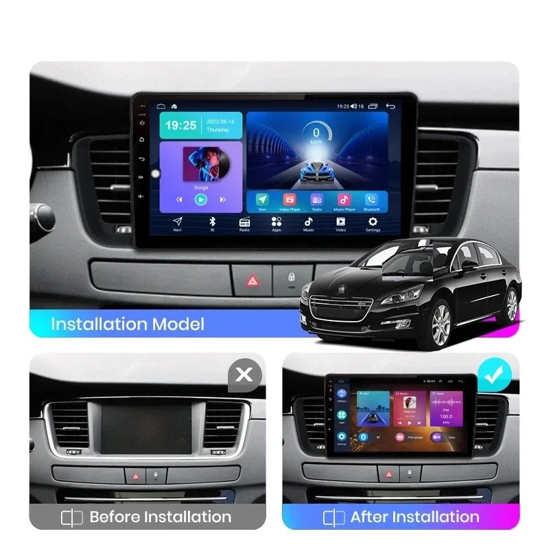 Car Radio for Peugeot 508 508SW 2011-2018 Carplay Multimedia Player 2din Stereo Autoaudio Android Head Unit 9inch Navigation GPS