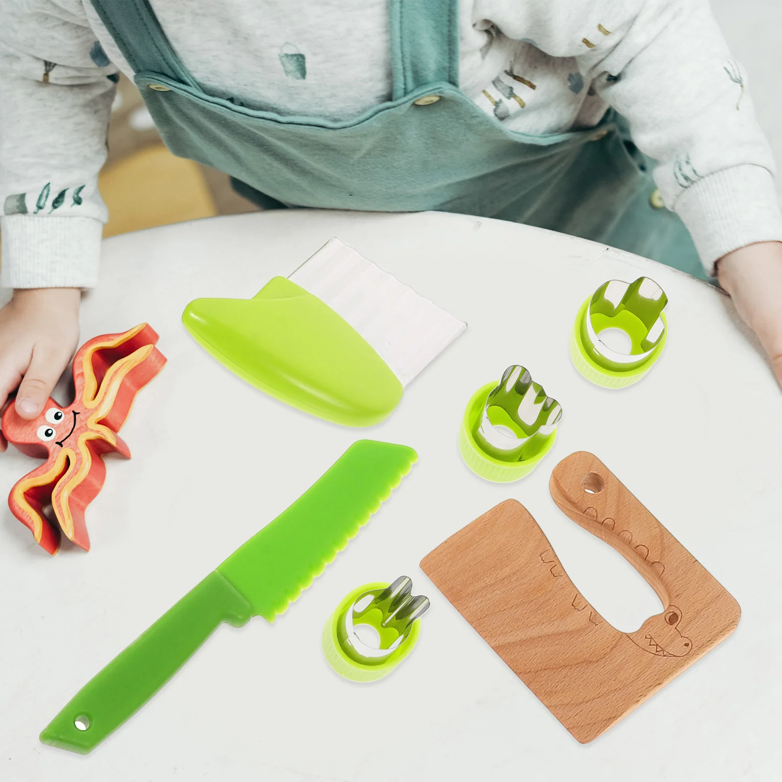 

1Set Children Cooking Tools Set Montessori Style Pretend Play Kitchen for Toddlers Educational Learning Roleplay Activity Kids