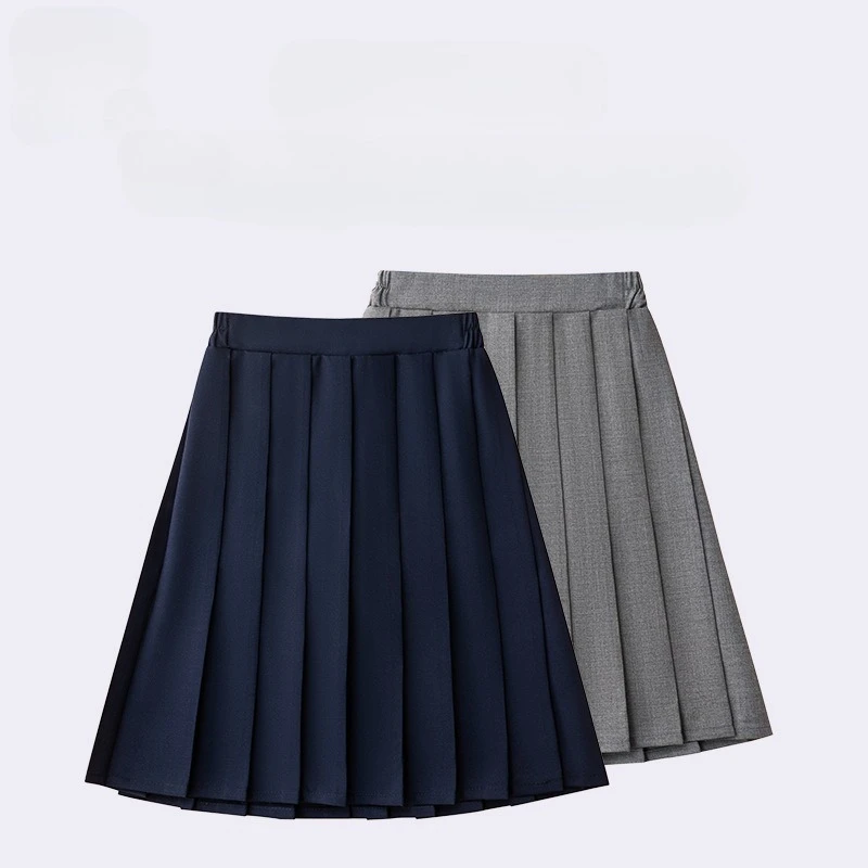 Jupe mi-longue plissée taille haute pour enfants filles, couleur unie, jupe d'uniforme scolaire JK de style collège pour adolescents, grande taille 110-180cm