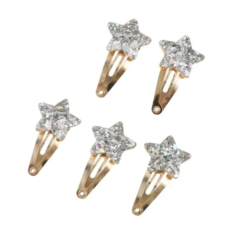 

39BB 5PCS Plastic Hair Clip For Girls Smooth Hold Barrettes Stylish Headwear For Preschool And Birthday Parties