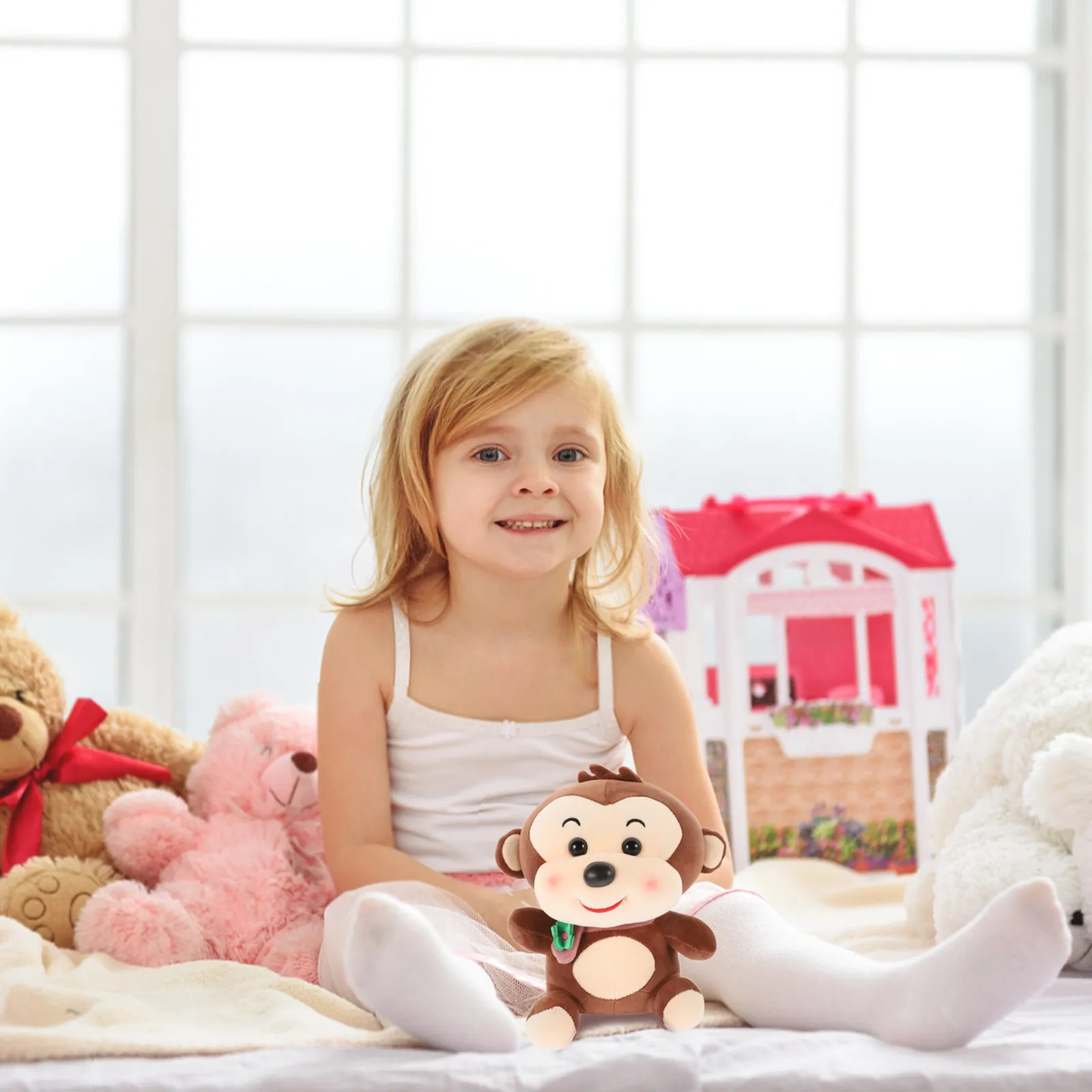 

Monkey Stuffed Animal Soft Down Cotton Pillow Comfortable Cute Cartoon Bed Decor Lovely Kids Gift Monkey Stuffed Animal