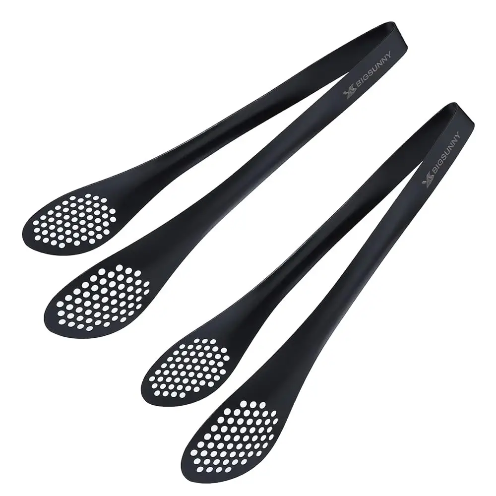 

Stainl Steel Buffet Tongs - Heavy Duty Kitchen Food Tong For Cooking And Serving (Bla - 11"" Serving Tongs)