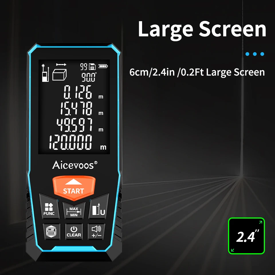 Aicevoos Rechargeable Green Beam Digital Laser Rangefinder,Laser Distance Meter,Laser Tape Measure Range Finder Green Light