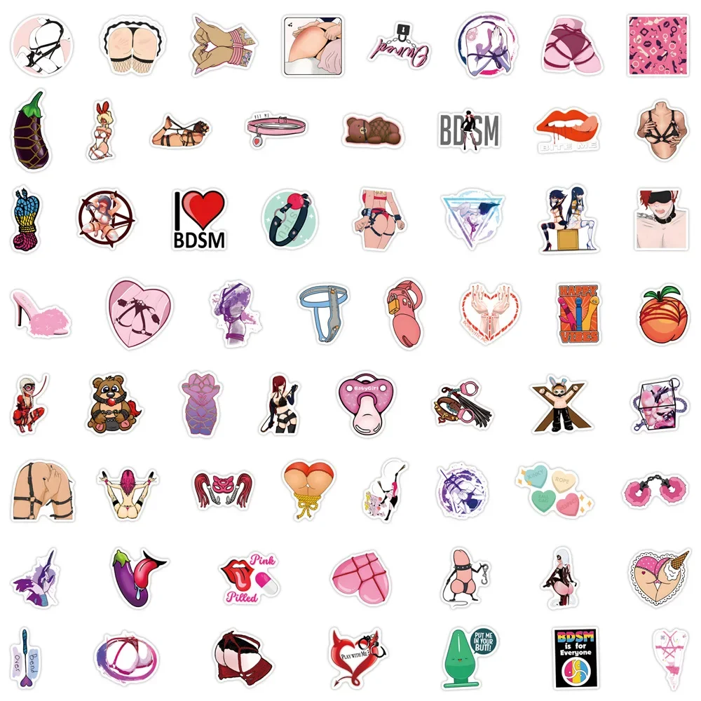 120枚入り エロ漫画ステッカー 面白いBDSMグラフィティ 防水装飾 ラップトップ 電話 ギター バイク スケートボード デカール