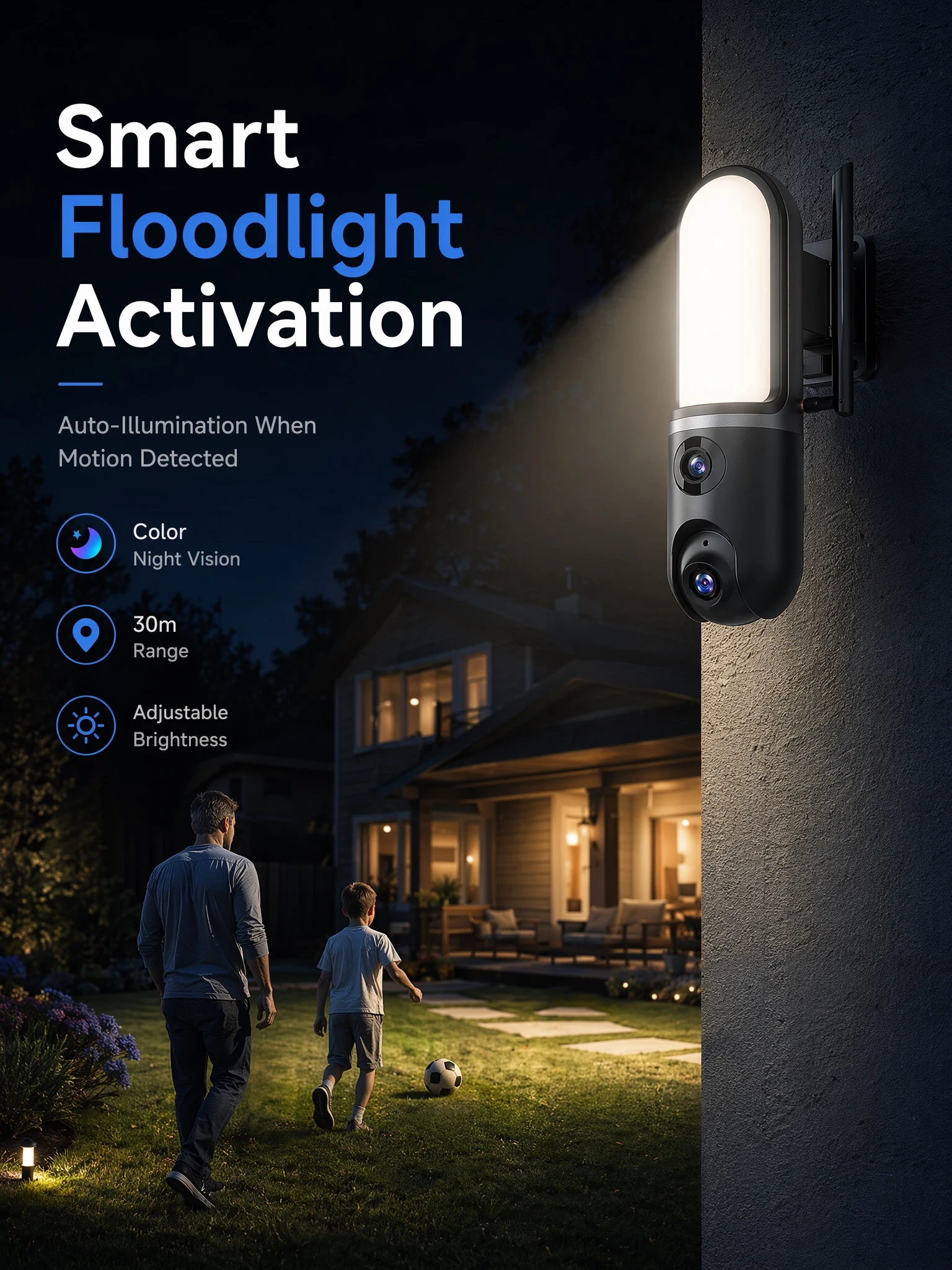 OKAM PRO Street Light 2in1 Camera HD 6MP WiFi CCTV Dual-Lens Outdoor Camera Waterproof Motion Tracking Night Vision PTZ Camera