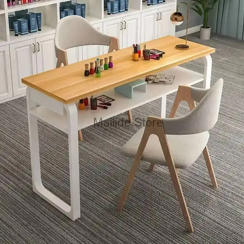 

Double Tables Professional Wrought Iron Nail Minimalist Manicure Table Fashion Salon Furniture for Beauty Salon Nail Table Chair