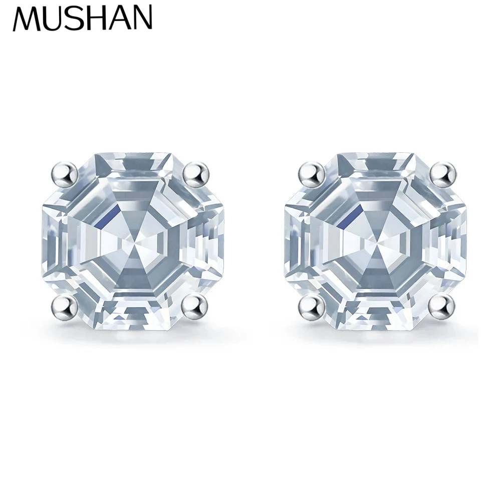 

MuShan Jewelry 925 Sterling Silver Stud Earrings Dangle HCD Diamonds Engagement Party Anniversary Gift Women Earring Fine Jewelr