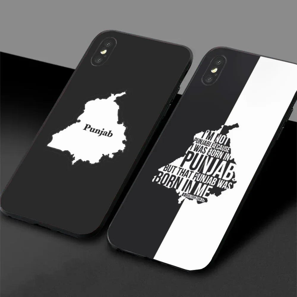

P-Punjab Map Phone Case For Samsung S24,23,22,30,21,10,9,Ultra,Plus,Lite,FE,5G Black Soft Case
