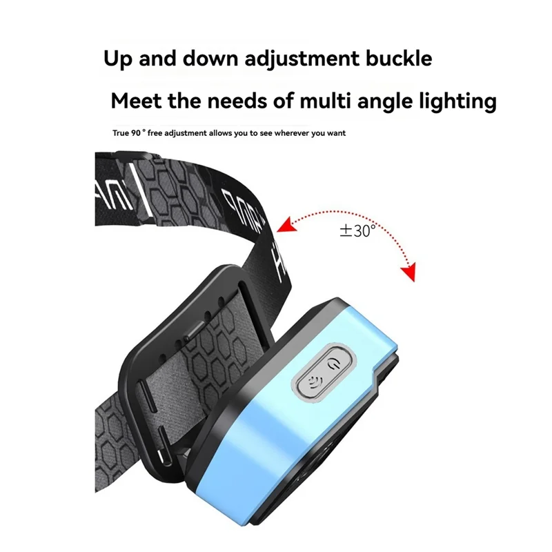 A18E-مصابيح أمامية بمستشعر حركة LED كشافات أمامية قابلة لإعادة الشحن، عصابة رأس قابلة للتعديل للتخييم والجري والمشي