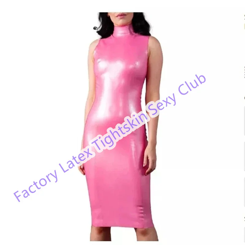 

Handmade Natural Latex Women Dress Sexy Fetish Mini Swing Evening Dress Lady's Skate Skirt Clubwear Customized