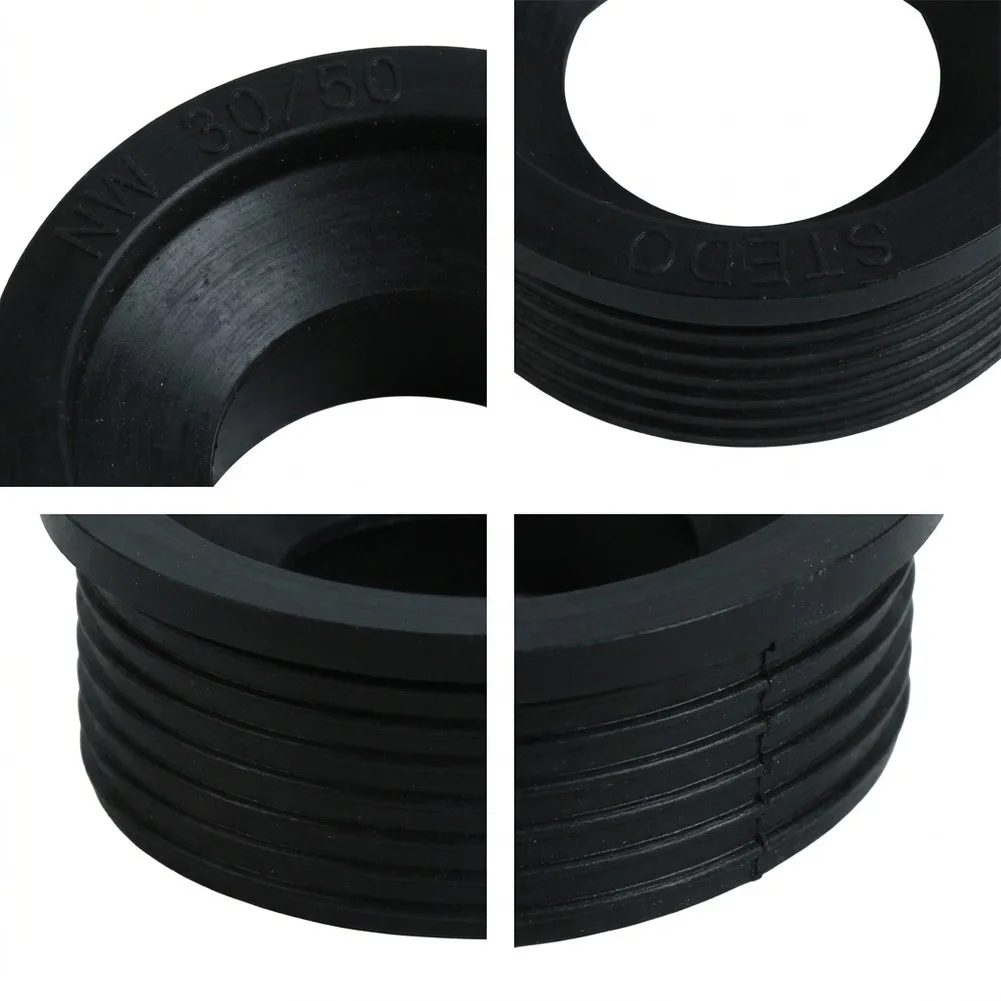 ABS Silicone Drain Grommet for Bathroom Sink Odour Prevention Sealing Ring 3cm 4cm 5cm Black Drain Pipe Adapter Set