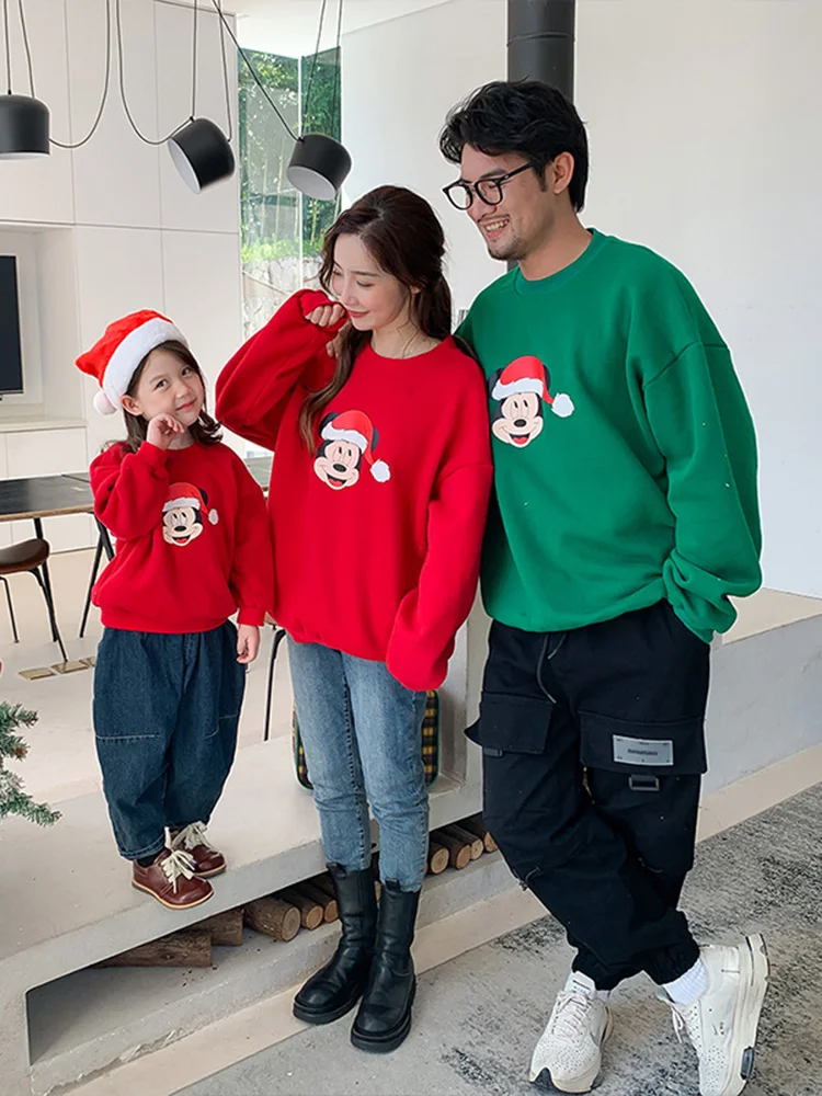 

Parent-child Sweater Thickened Autumn and Winter New Family Wear Girls Korean Version Fleece Warm Top Trendy