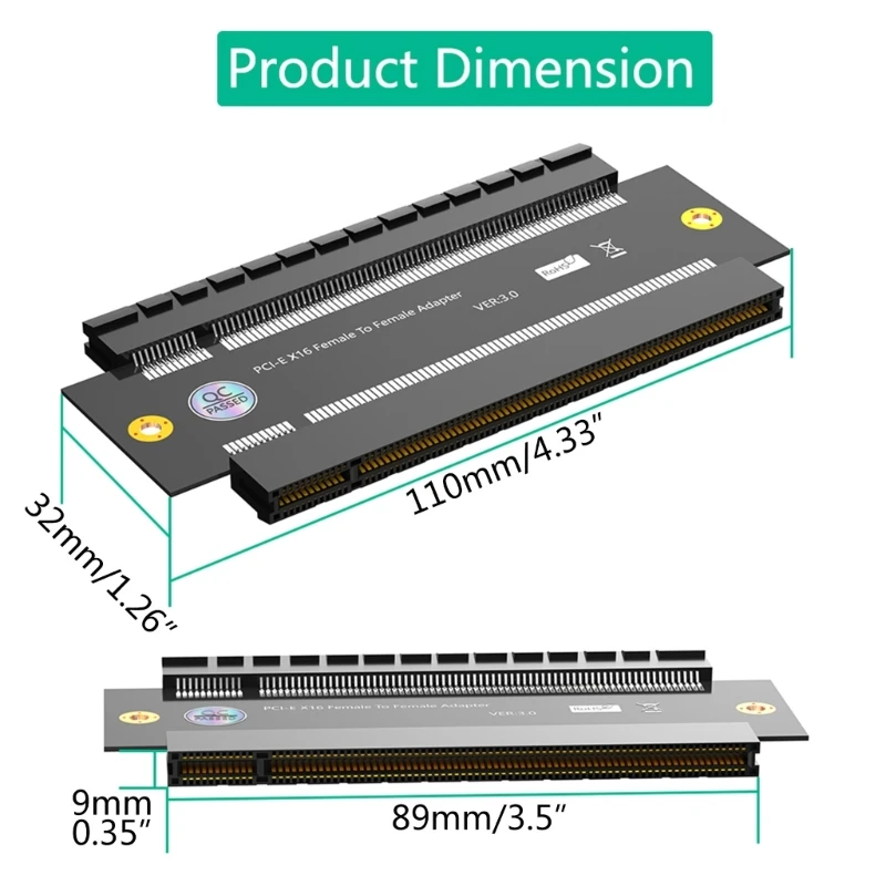 Extensor profissional PCIExpress 16X a 16X fêmea para conector fêmea para experiência jogo