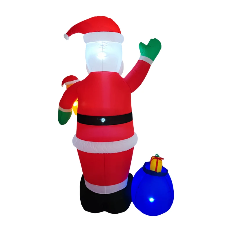 عيد الميلاد نفخ سانتا كلوز والهدايا المدمج في أضواء LED مناسبة للداخلية في الهواء الطلق حديقة الحديقة عطلة الطرف الديكور