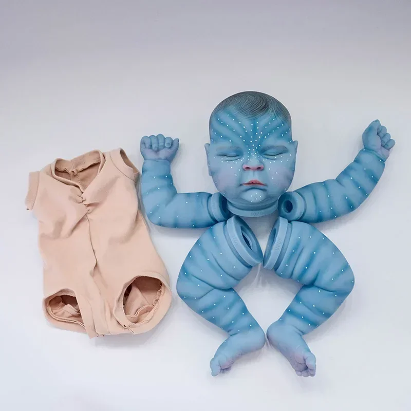 18inch Already Painted Reborn Doll Parts Peaches Cute Sleeping Baby 3D Painting with Visible Veins Cloth Body Included