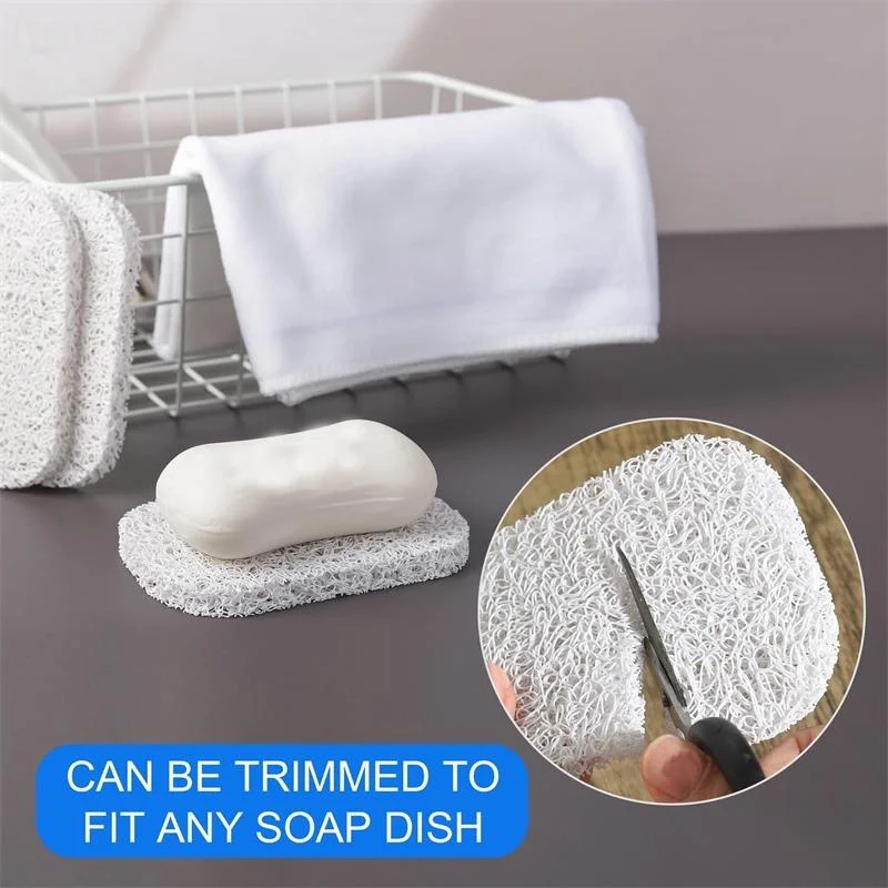 

[O] 4 Pcs Silicone Soap Saver Draining Lift Pads - Self-Draining Soap Bar Holder & Non-Slip Dish for Shower and Bath