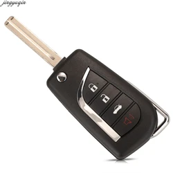 Jingyuqin Remote Car Key Case Shell For Toyota Levin Camry Reiz Highlander Corolla RAV4 Toy48 4 Button Flip Folding Fob