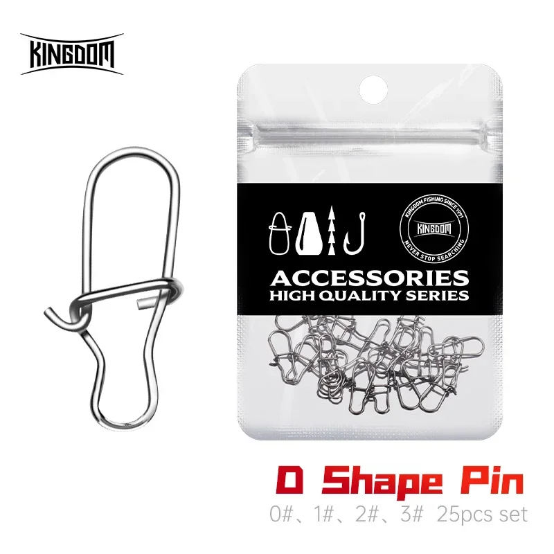 

Kingdom 25pcs High Quality Fishing Lure Accessories D Snap Super Strength Stainless Steel Material Fishing Tackle