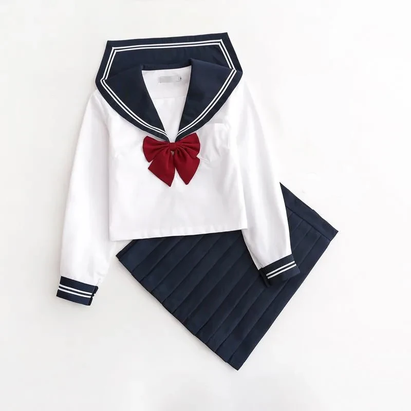 Chaqueta escolar de talla grande para niña, uniforme JK de actuación, Anime japonés, Pure lovely Navy Sailor Set, BL, Sissy CD TS