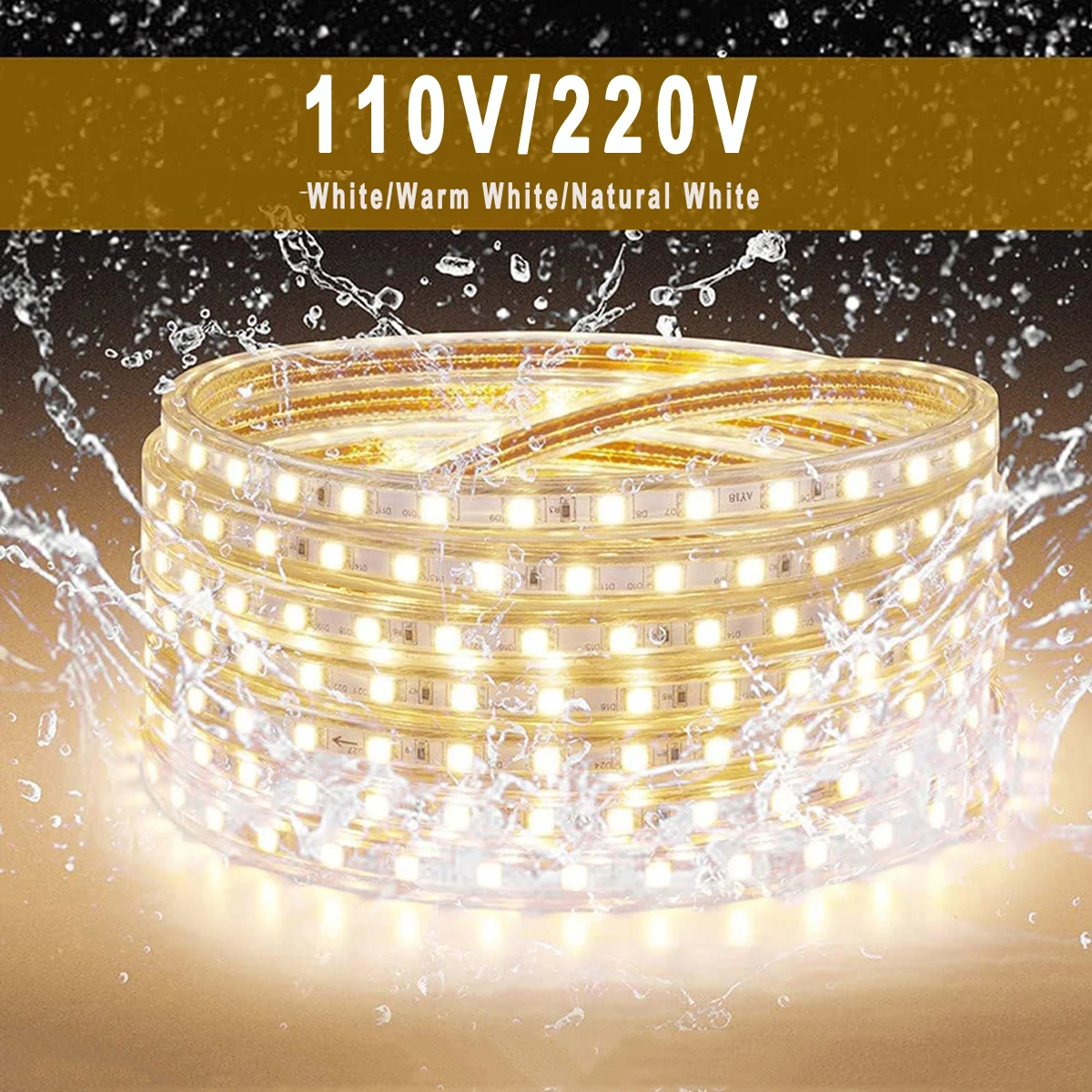 110V 220V Led Lights Strip Waterproof Outdoor Led Ribbon 5050 1M/2M/5M/10M/15M/20M Elastyczna lampa z wtyczką Eu US Garden Decor