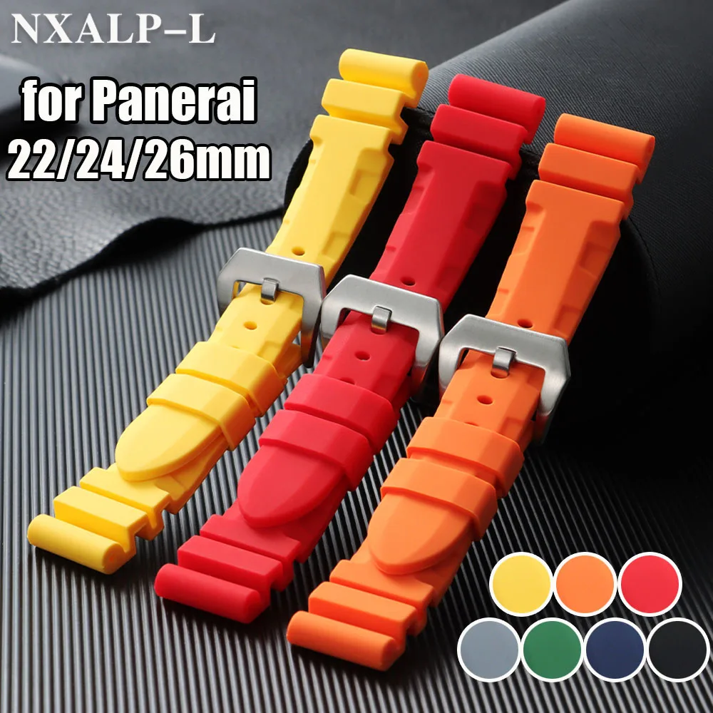 

Силиконовый ремешок для часов 22 мм, 24 мм, 26 мм, мягкий резиновый ремешок для Panerai, ремешки для часов Omega, водонепроницаемый спортивный браслет, аксессуары