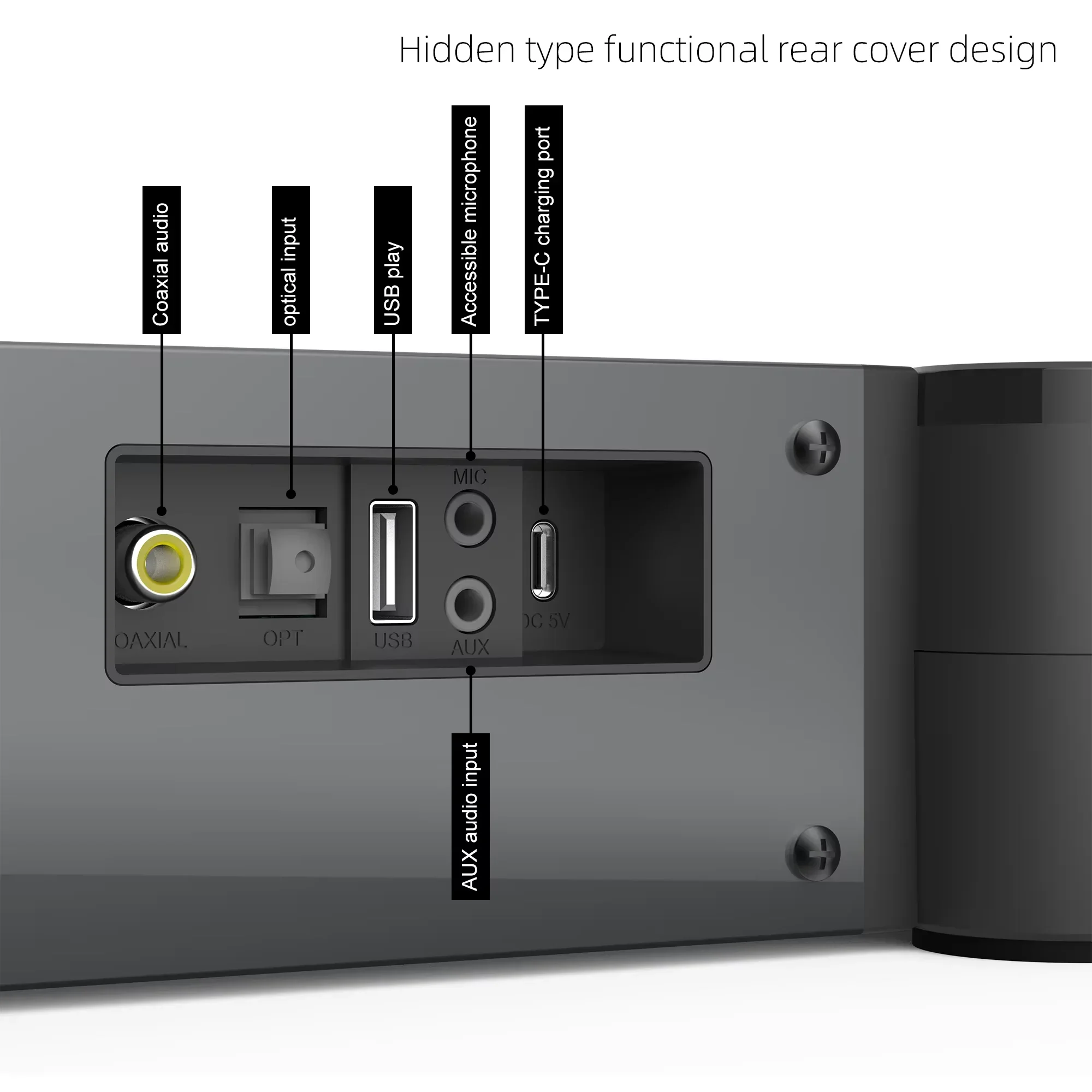 Altoparlante per barra TV Altoparlante wireless con altoparlante creativo pieghevole FM Sistema audio surround per home theater Connessione scheda TF/RCA