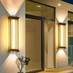 Outdoor Waterproof Courtyard Wall Lamp Garden Lamp Exterior Wall Pillar Villa Terrace Light Stainless Steel LED Porch Lighting