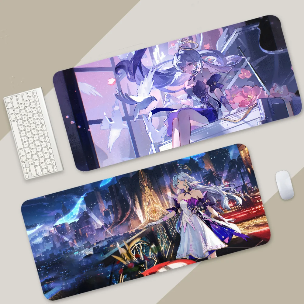 Robin Honkai Star Rail Mousepad Mousepad Large Gaming Mouse Pad LockEdge Thickened Computer Keyboard Table Desk Mat