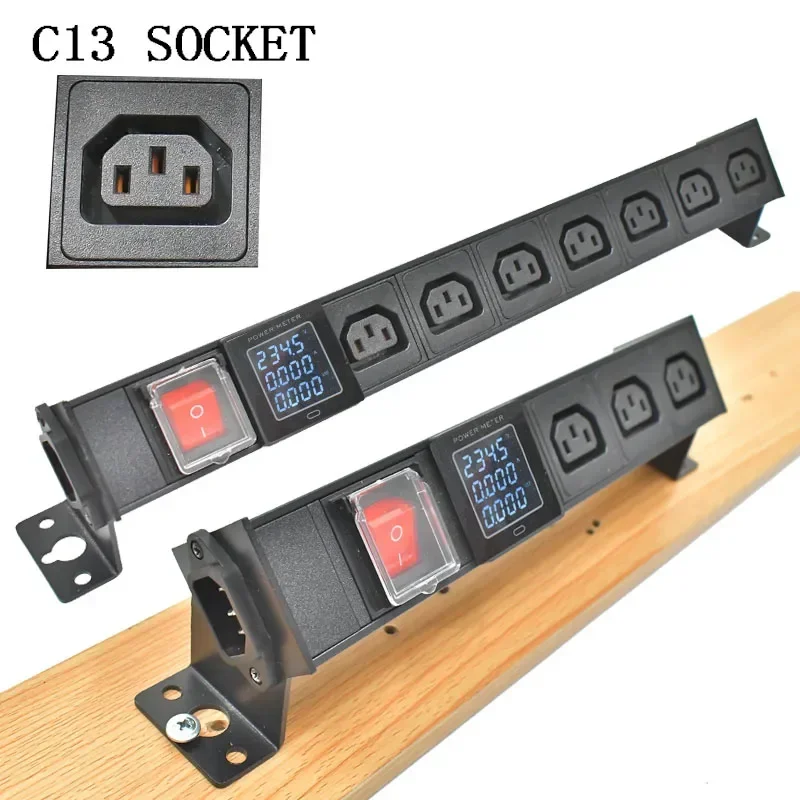 C13 socket PDU power board network cabinet rack C14 port desktop socket 1-9AC double break switch with ammeter wireless