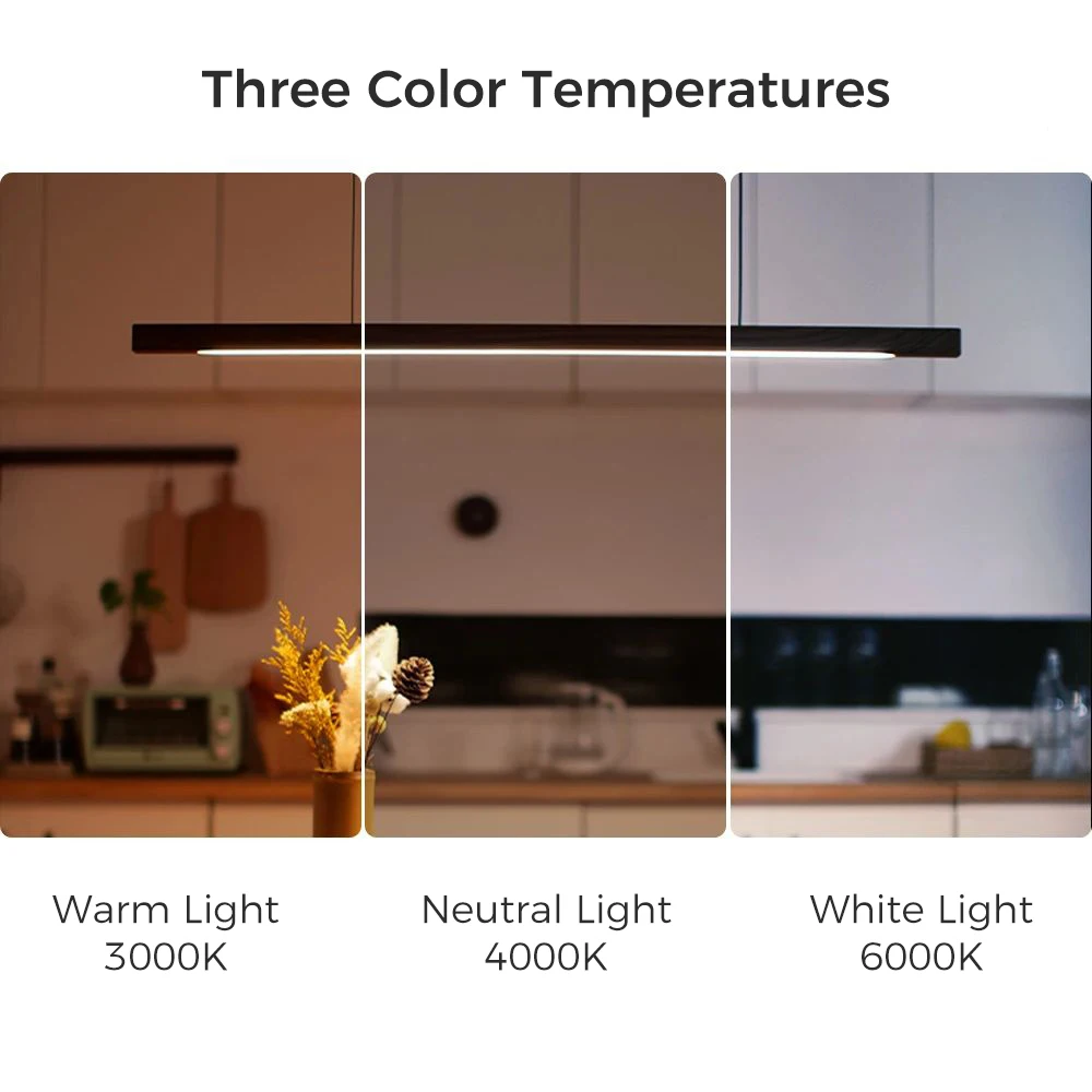 LED Hand Sweep Sensor Pendant Light Black Walnut Wood Modern Hanging Lamps for Dining Living Room Kitchen Office Celling Lamp