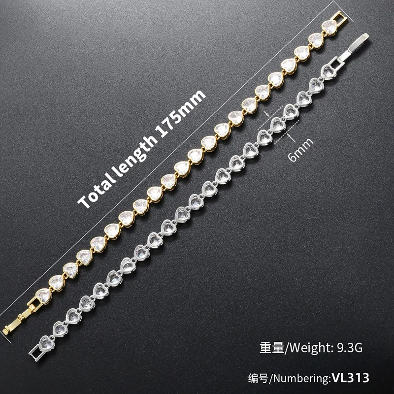 ZHUKOU heart cz stones necklaces for women heart women bracelets water drop necklaces for lady Summer Jewelry wholesale VL311
