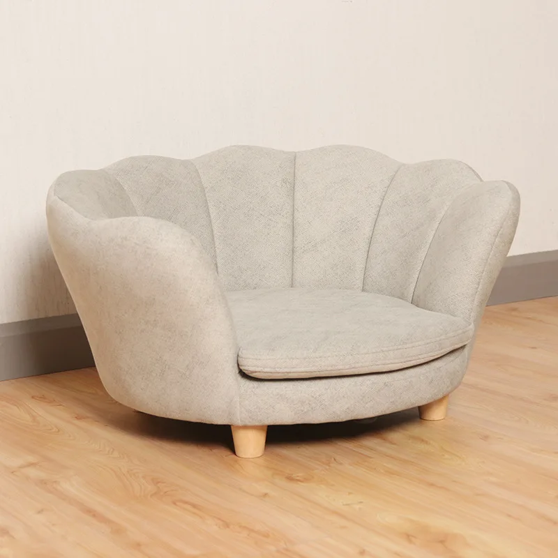 

Nordic Simple One-Seat Cat Sofa Popular Pet Nest with Shell-Shaped Backrest Fabric Cat Scratching Cloth for Cat and Dog