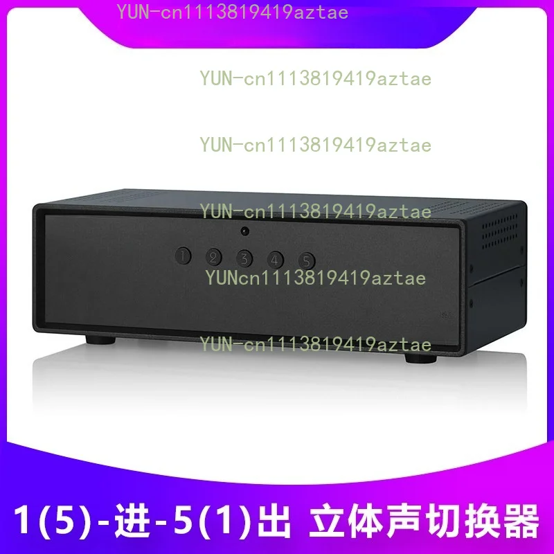 MC105 Manual 5-Way Balanced XLR Audio Switcher Box, 1(5)-IN-5(1)-OUT Amplifier Audio Signal Selector Splitter