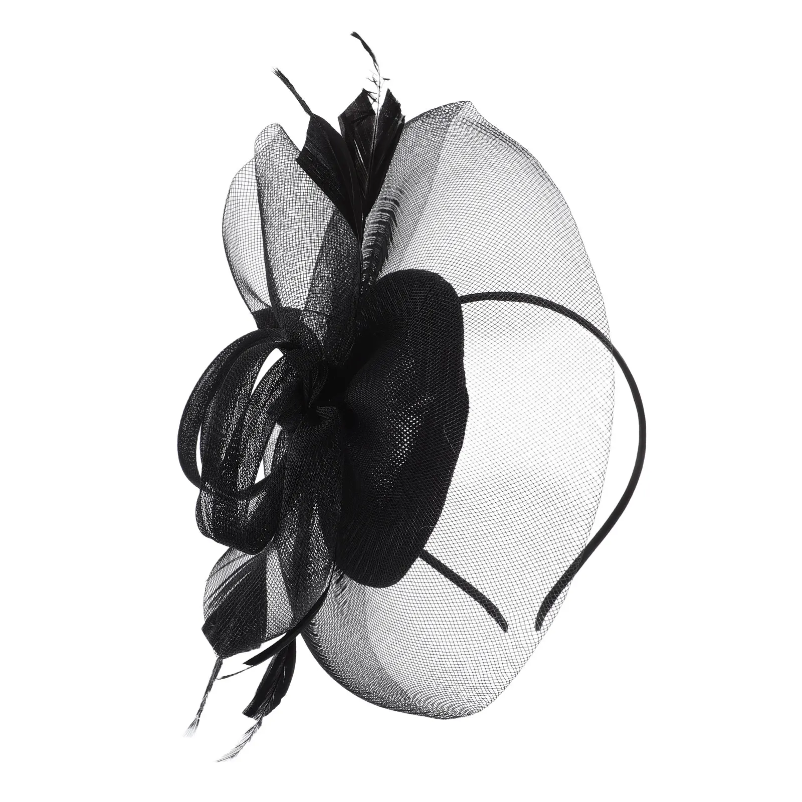 

Flower Hairband Bridal Accessories Women Hat Hairpin Banquet Wedding Gauze Fascinator Tea Party Headband Lightweight