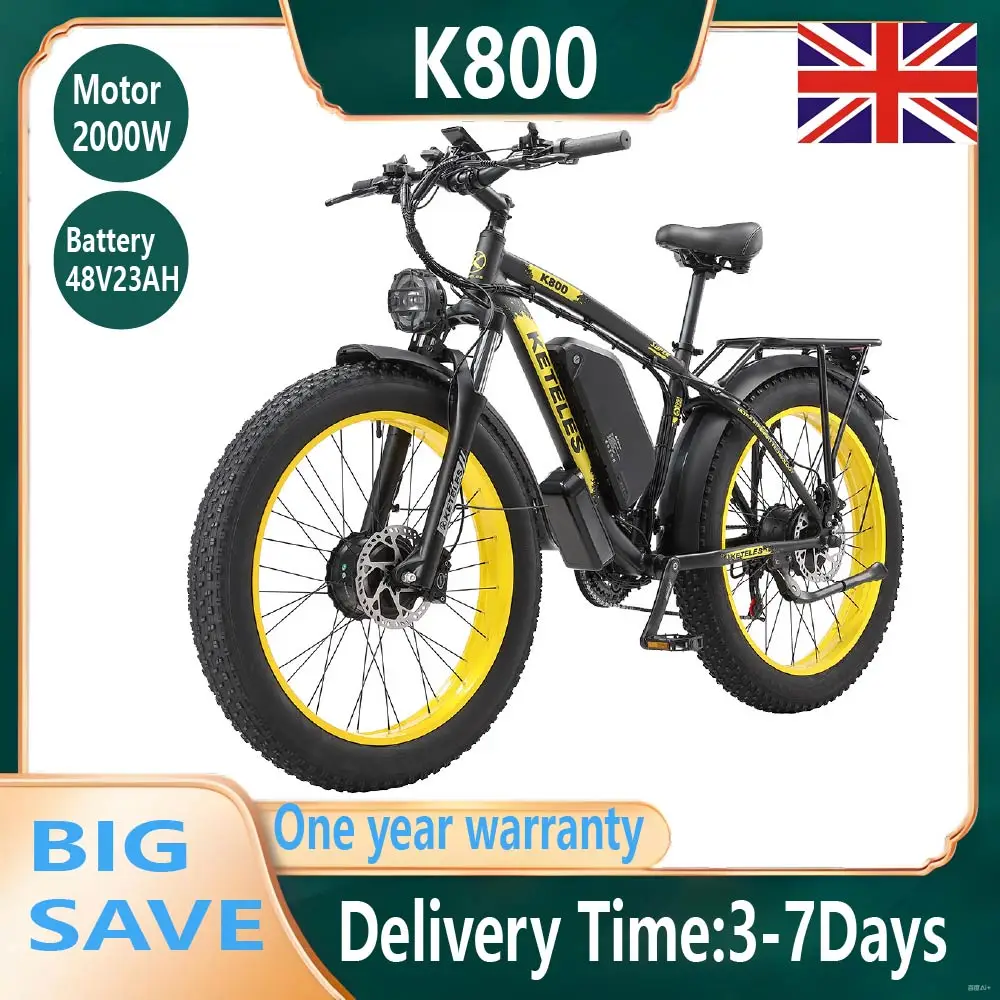 KETELES K800 bicicleta eléctrica para adultos 1000W * 2 Motor 48v23ah batería bicicleta eléctrica todoterreno 26 pulgadas neumático ancho E-Mountain bike
